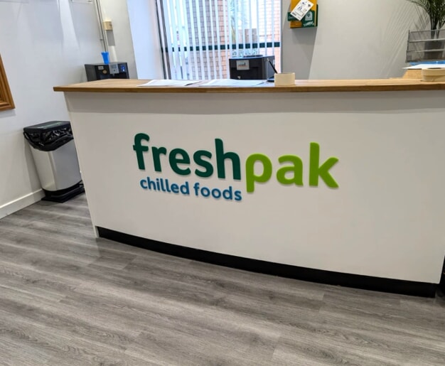 Fresh-pak Chilled Foods interior dimensional lettering